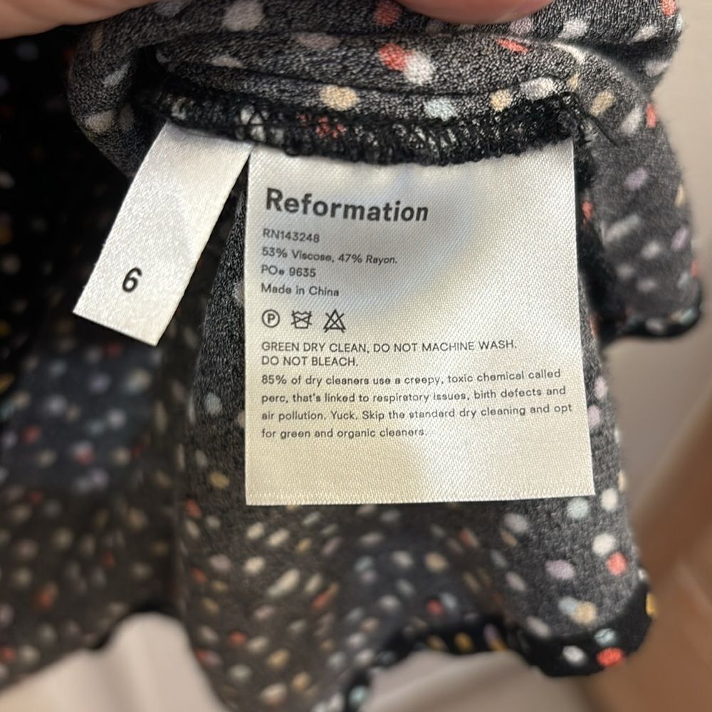 Reformation woman's black polka dot dress - Picture 8 of 12